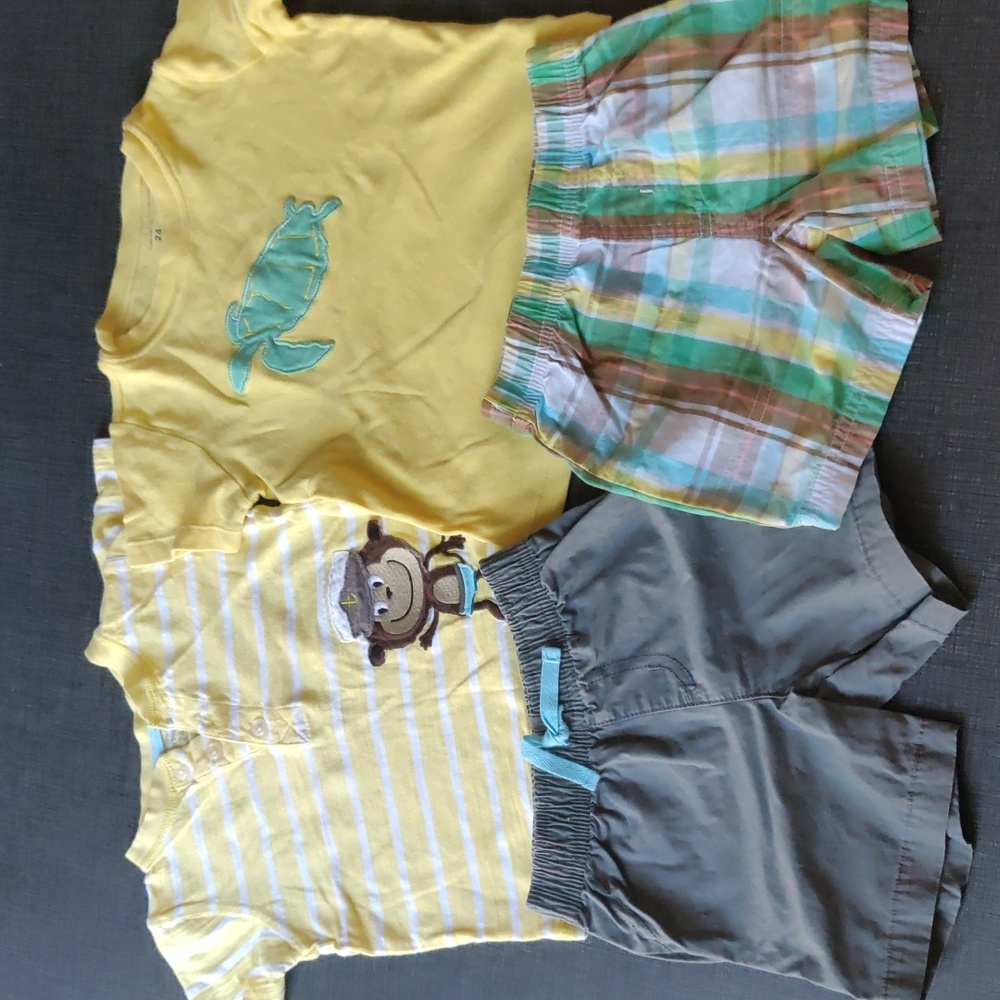 2 Sets Carter's tees and shorts (24 mos)